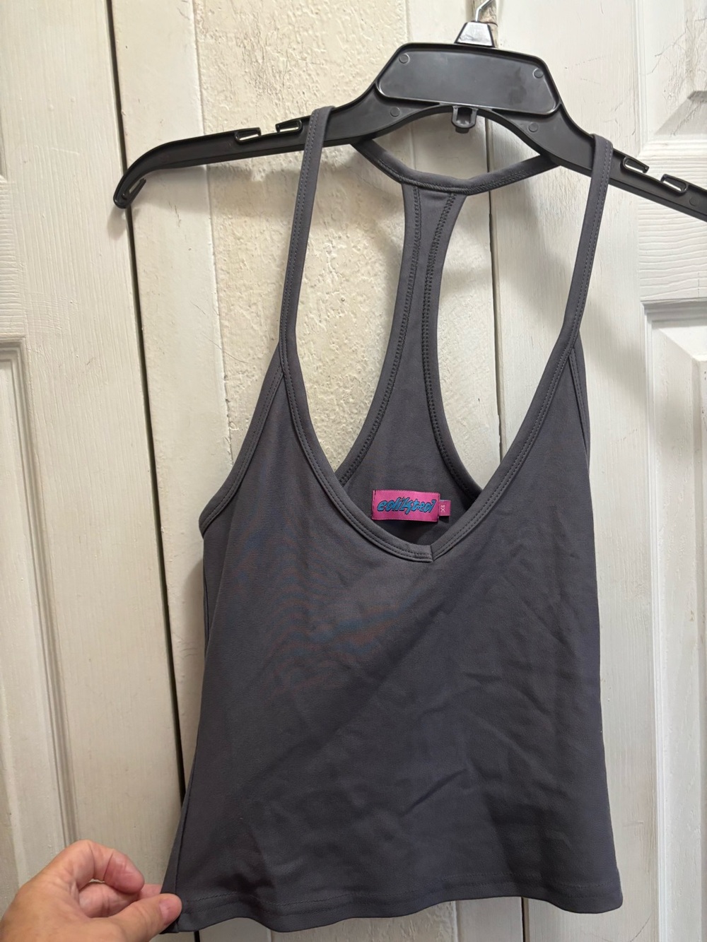 Edikted Gray Racerback Tank Top
